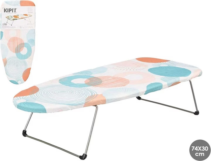 Asse da Stiro da Tavolo Pieghevole 30x74 cm in Metallo - Mini Stiratoio Salvaspazio Portatile con Gambe Richiudibili