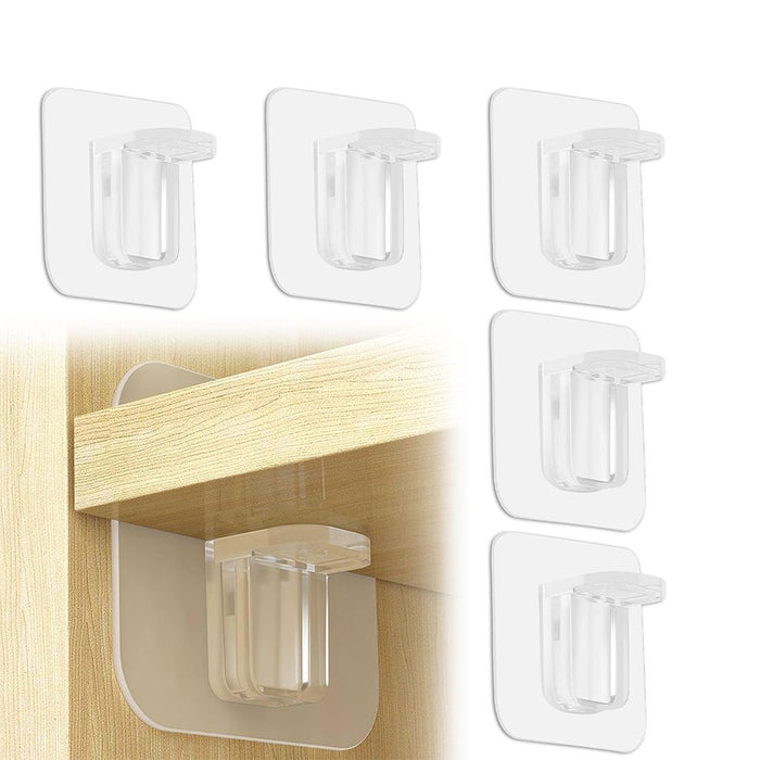 Ganci Adesivi Trasparenti per Mensole e Armadi Senza Fori
