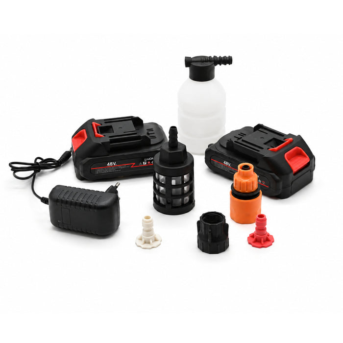 Idropulitrice Portatile a Batteria 48V Senza Fili – 2 Batterie Incluse, Alta Pressione