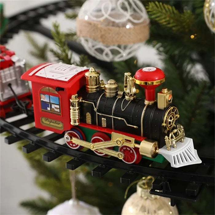 Xmas Joy Electric Train Track with Lights and Sounds for Christmas Tree