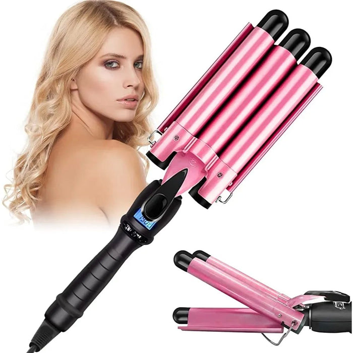 Magic Wave Professional Hair Curler 3 Ceramic Tubes