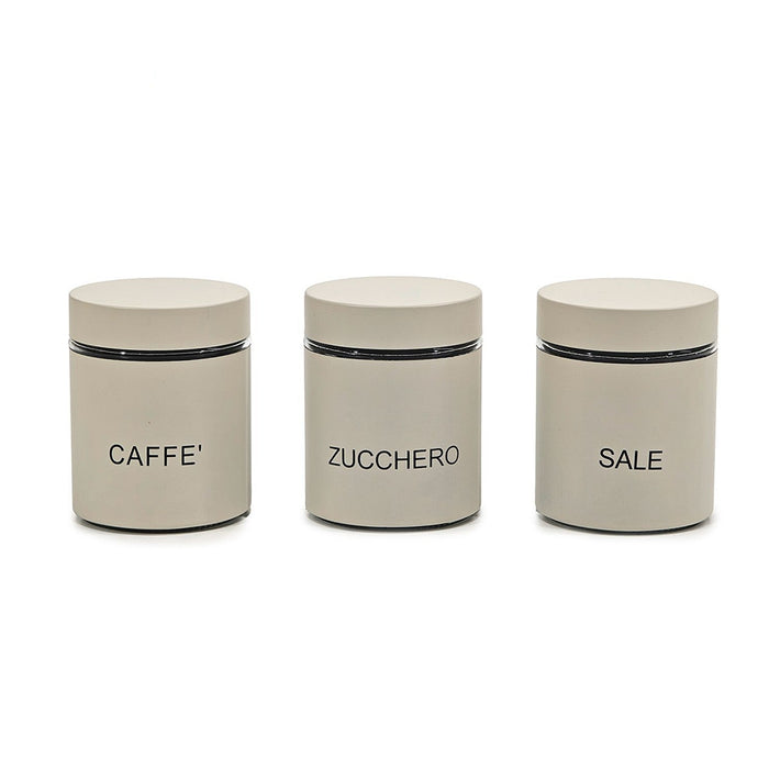3-Piece Kitchen Jars Airtight Containers for Coffee, Sugar, Salt
