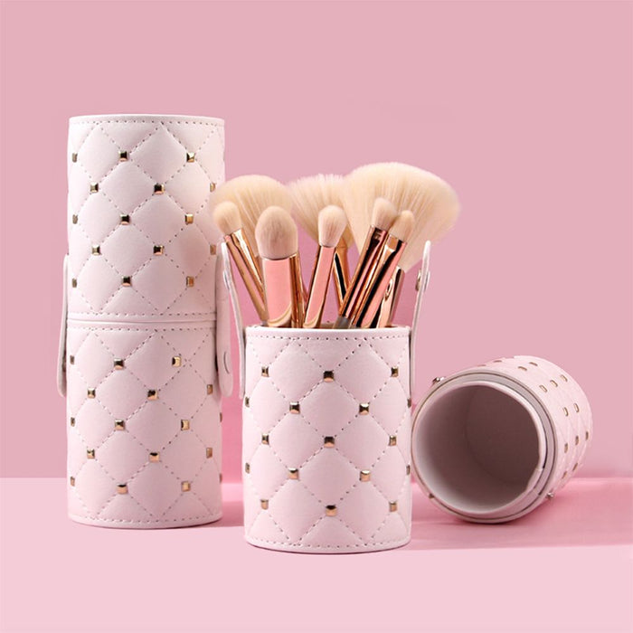 Pennelli Trucco Viso e Occhi 10 Pezzi con Custodia Rigida