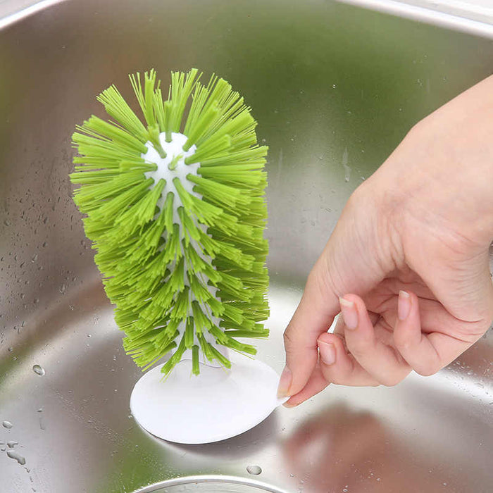 GlassClean Brush, Spazzola Bottiglia Multifunzionale per Pulizia Vetro e Olio