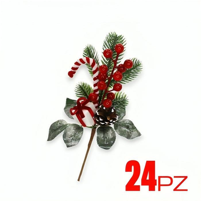 Pick with Berries and Christmas Decoration 32 cm "Christmas Party"