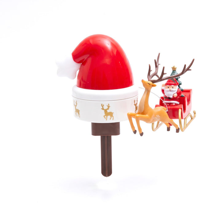 Puntale Albero di Natale Cappello con Renna e Slitta Rotante - Luci e Musica