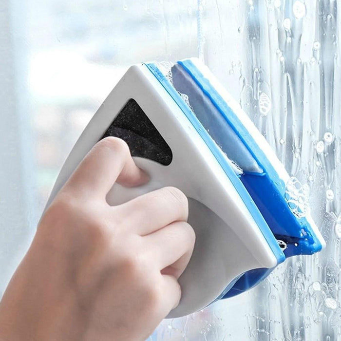 Magnetic window cleaner with double magnet