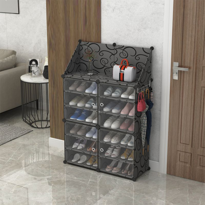 Scarpiera Porta Scarpe in Tessuto Salvaspazio a 3 Ripiani