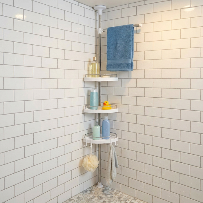 Scaffale Angolare da Bagno Regolabile
