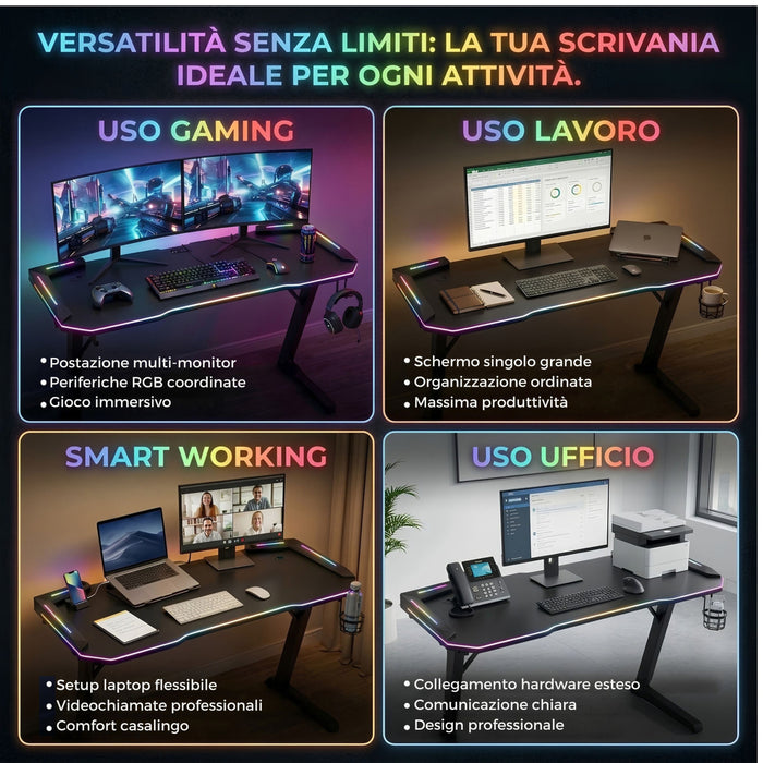 Scrivania gaming per casa e ufficio