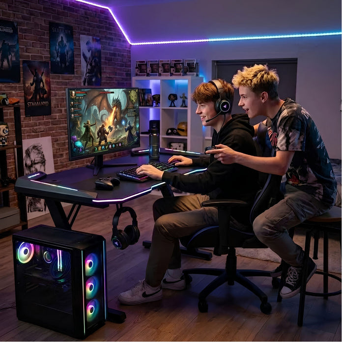 Scrivania gaming nera 120 cm per PC