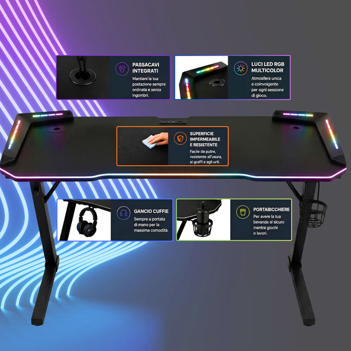 Caratteristiche scrivania gaming LED RGB