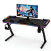 Scrivania gaming 120x60 cm con luci LED RGB