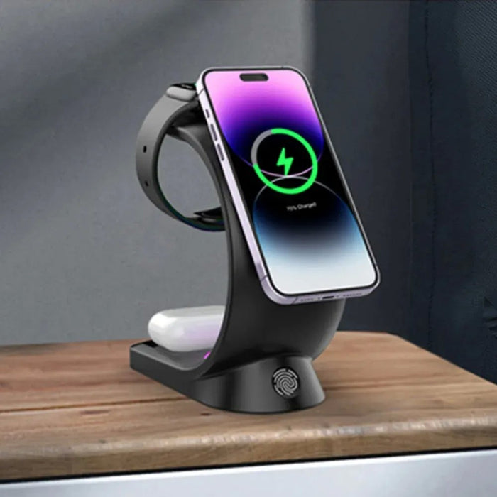 3-in-1 Charging Station with LED Light – Charge and light up in style!