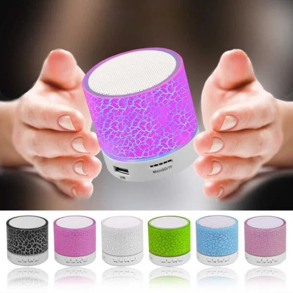 Altoparlante Bluetooth Portatile con LED Luminosi, Mini Speaker da Viaggio