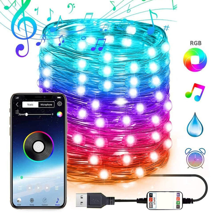 Color Christmas Bluetooth RGB Christmas Lights 10m with App