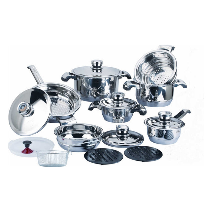 Set Pentole Cucina 25 Pezzi, Cucina Perfetta con Bordo Larghezza e Termometro