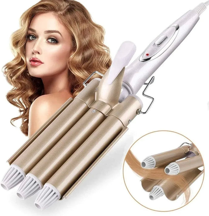 Magic Wave Professional Hair Curler 3 Ceramic Tubes