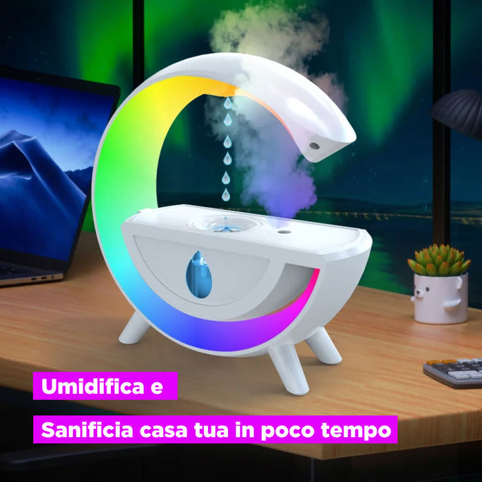 Humi GLX, lampada diffusore RGB con effetto goccia levitante e speaker BT integrato