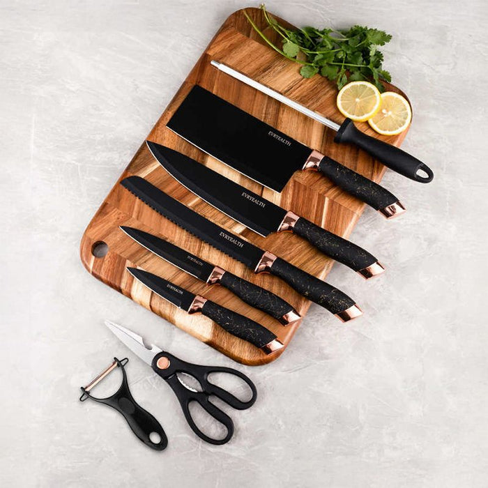 9 Piece Stainless Steel Kitchen Knife Set with Acrylic Stand