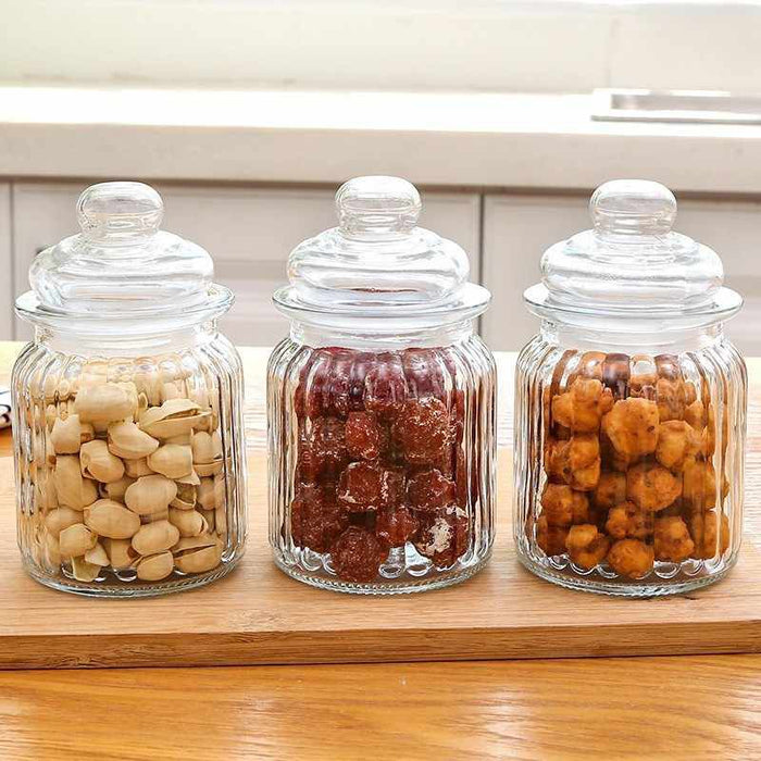 Transparent elegance jar set, 3 pieces