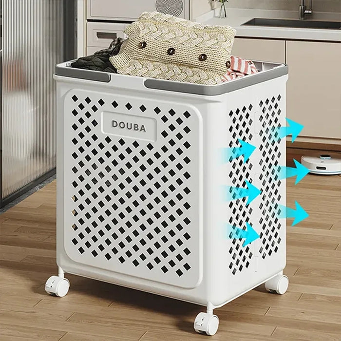 Easy Roll Folding Storage Basket with Wheels