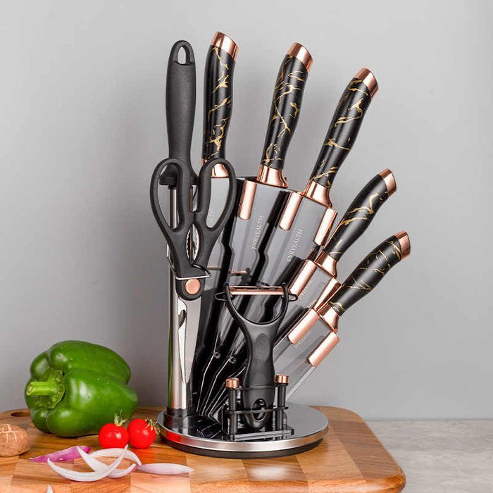 9 Piece Stainless Steel Kitchen Knife Set with Acrylic Stand