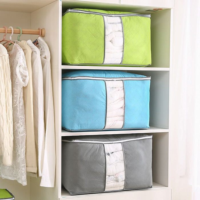 Foldable Non-Woven Fabric Organizer for Clothes, Sheets and Blankets 3 Pack