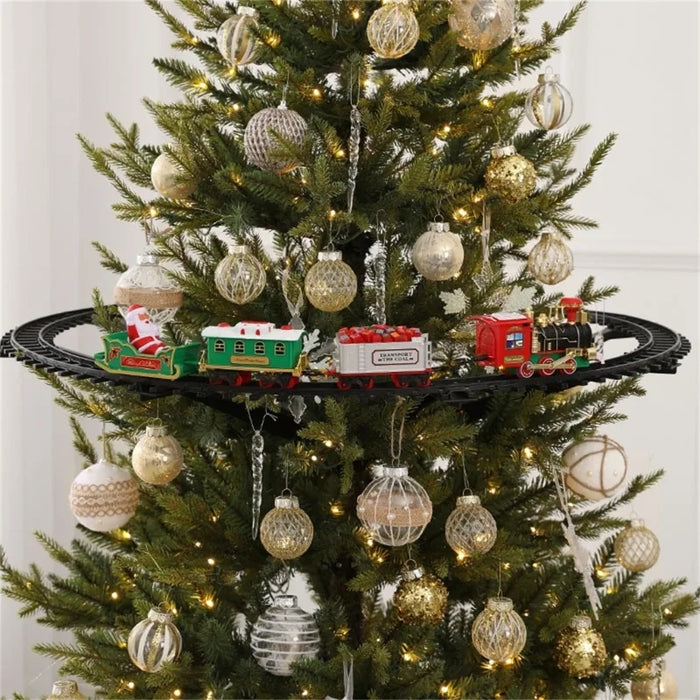 Xmas Joy Electric Train Track with Lights and Sounds for Christmas Tree