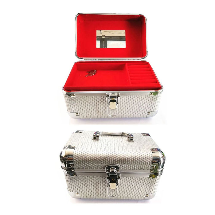 Valigetta Rigida Porta Makeup e Trucchi con Chiusura a Scatto e Chiave