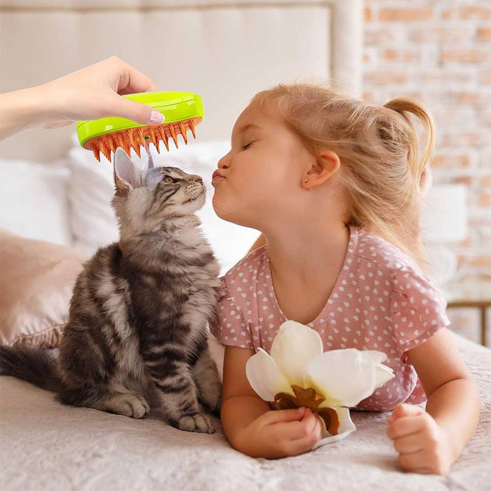 Rechargeable Steam Brush for Dogs and Cats, Cleaning and Relaxation in One Step