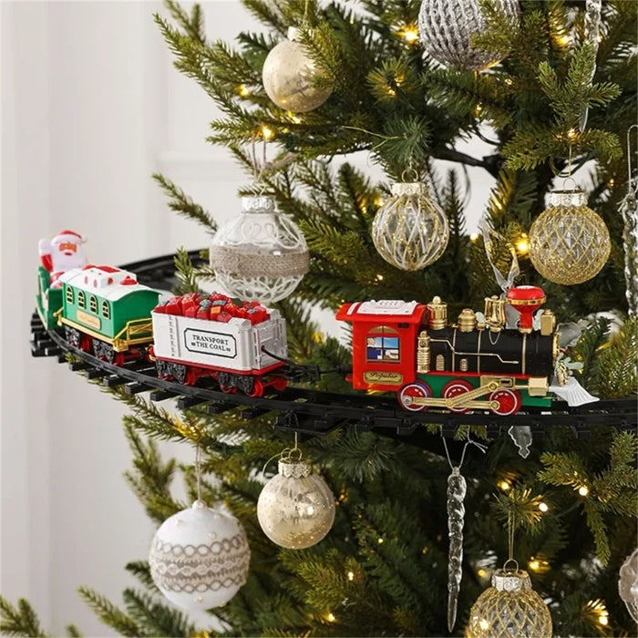 Xmas Joy Electric Train Track with Lights and Sounds for Christmas Tree