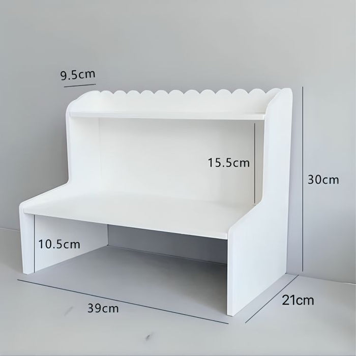 HeartDesk Double Layer Wooden Tabletop Shelf