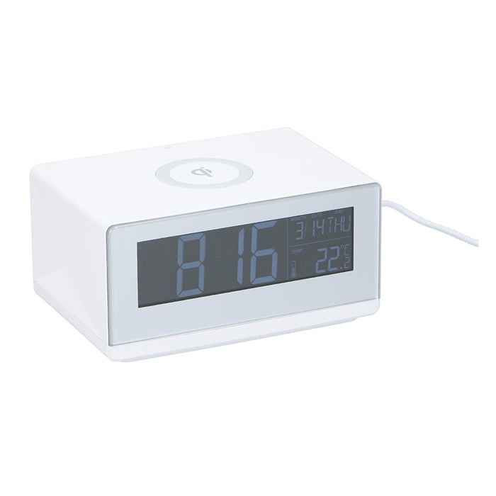 LED Digital Alarm Clock with 3 in 1 Wireless Charger and Lamp