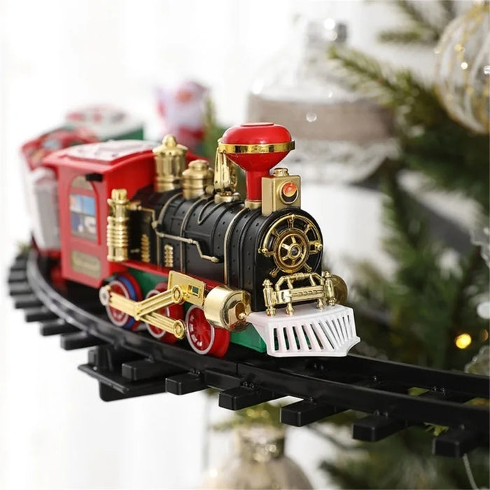 Xmas Joy Electric Train Track with Lights and Sounds for Christmas Tree