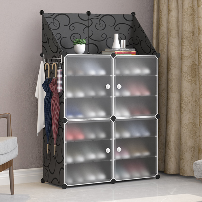 Scarpiera Porta Scarpe in Tessuto Salvaspazio a 3 Ripiani