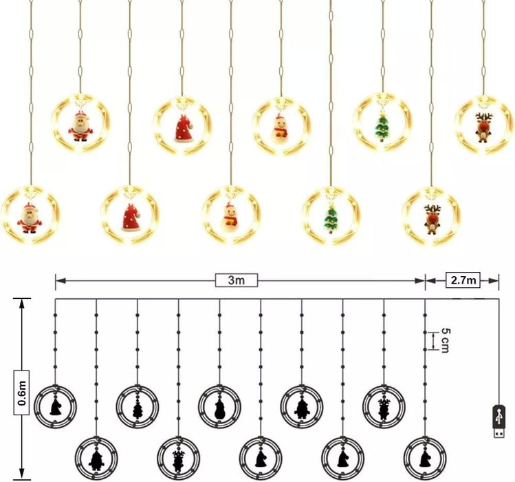 Christmas Lights LED Garland with Tree and Balls