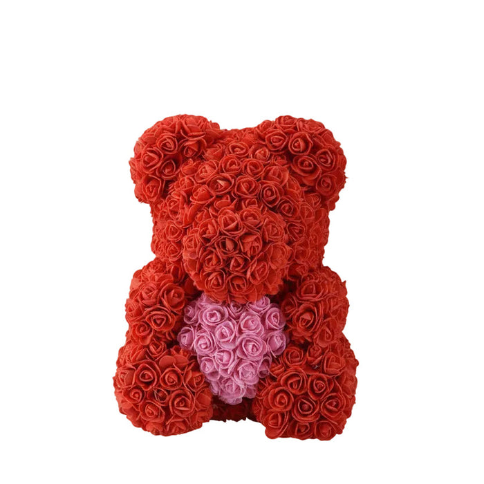 Orsetto di Rose Eterne con Cuore Regalo Romantico