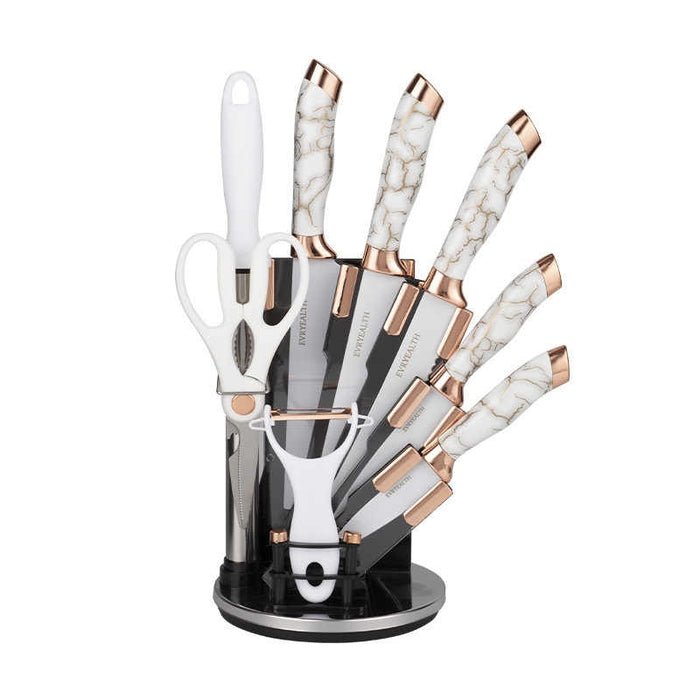 9 Piece Stainless Steel Kitchen Knife Set with Acrylic Stand