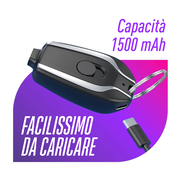 Mini Power Bank Portachiavi Ricaricabile