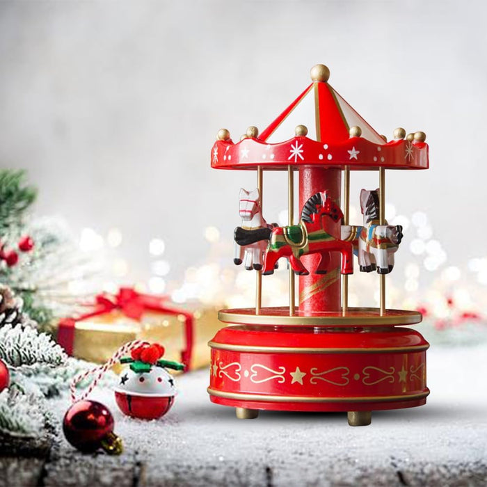 Carillon Giostra di Natale con Luci e Musica