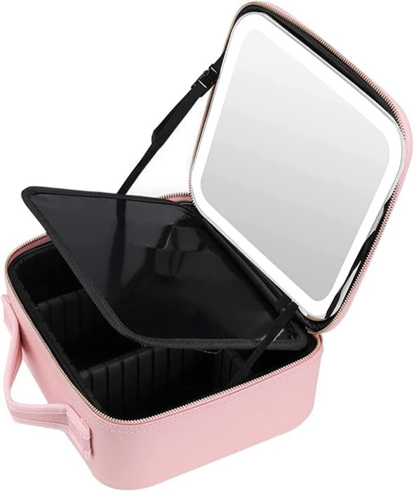 BCL Beauty Case with LED Mirror and Removable Interior