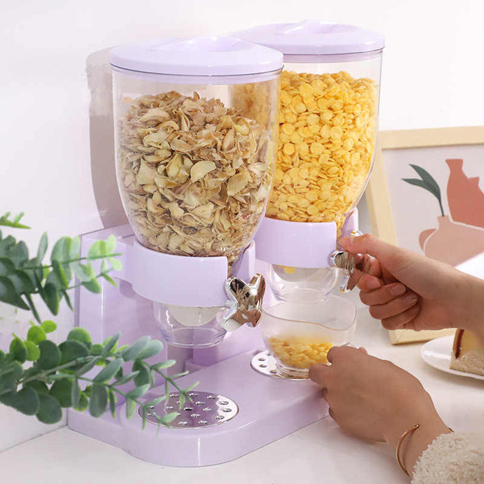 Double Compartment Food Dispenser Container