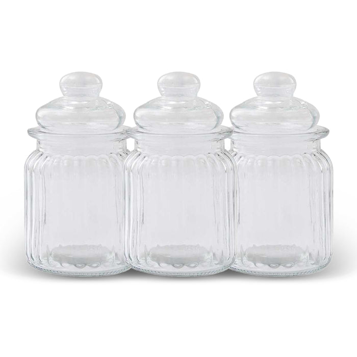 Transparent elegance jar set, 3 pieces