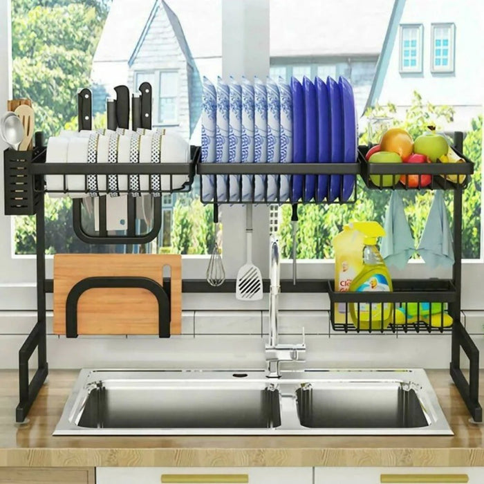 Easy Kitchen 2 Tier Stainless Steel Freestanding Dish Drainer