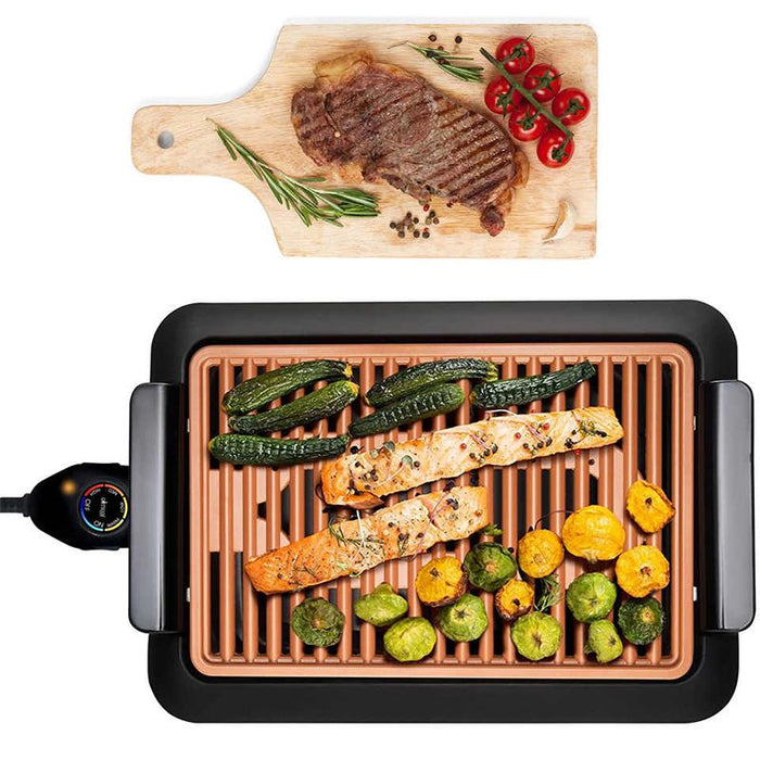 1200W Electric Grill with Temperature Control and Non-Stick Plate