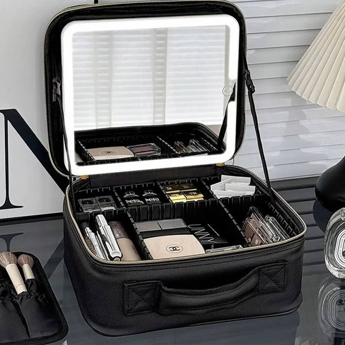 BCL Beauty Case with LED Mirror and Removable Interior