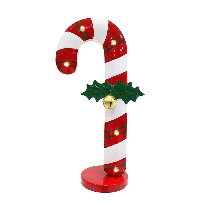 Bastoncino di Zucchero Natalizio Luminoso con Base