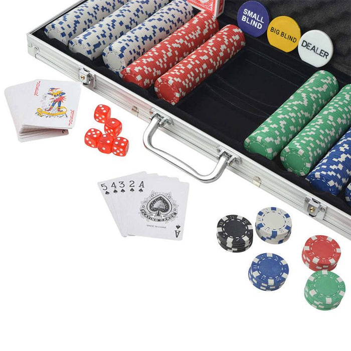 Professional Poker Case with 500 Chips and 2 Decks of Cards