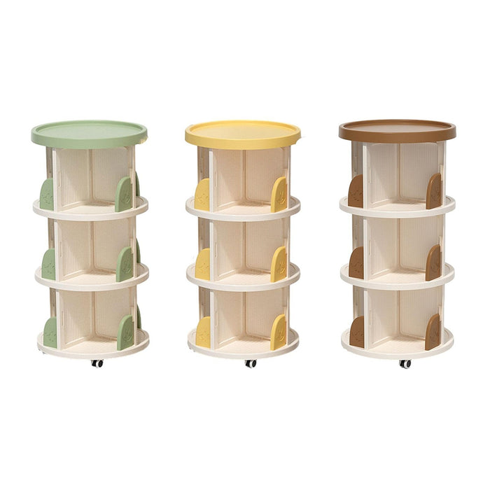 Libreria Angolare Girevole con Ruote